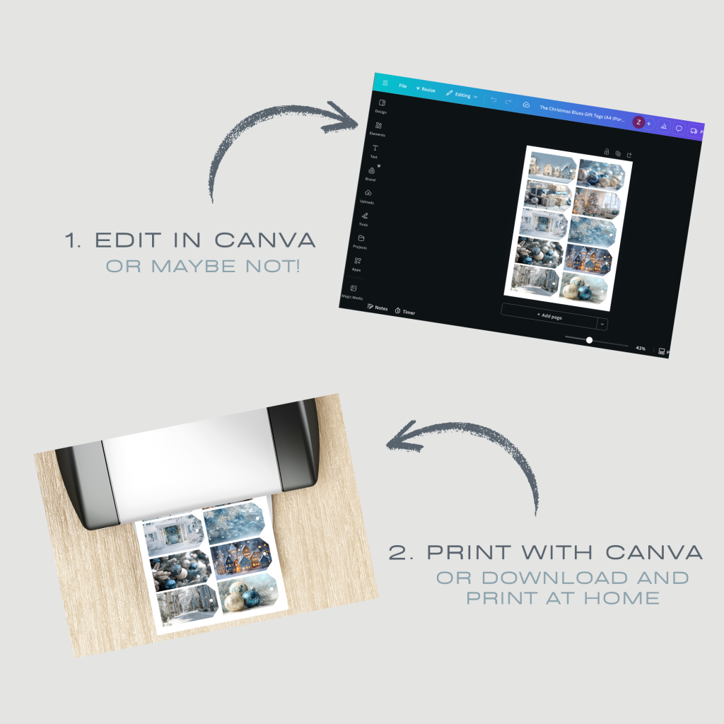 The Christmas Blues DIY Gift Tags Print at Home