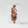 Rose Flapper Vintage 1920s Art Deco Greeting Card and Envelope