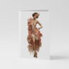 Rose Flapper Vintage 1920s Art Deco Greeting Card and Envelope
